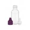 .5 oz. (1/2 oz) White 15-415 Boston Round LDPE Plastic Bottle-Dropper Plug-Purple Cap