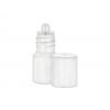.05 oz. (1/20 oz) (1.5 cc) White 12 mm Opaque Boston Round HDPE Plastic Slightly Squeezable Bottle w/ Dropper Plug & White Non Dispensing Cap
