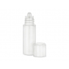 .166 oz. (1/6 oz) (5 cc) White 12 mm Opaque Boston Round HDPE Plastic Slightly Squeezable Bottle w/ Dropper Plug & White Non Dispensing Cap
