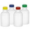 2 oz. White Opaque HDPE 20-400 Plastic Boston Round Bottle-Tincture-Colored CT Cap