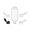 1.67 oz. (50 ml) White Tottle 20-410 HDPE Plastic Bottle-Lanyard Hole-Dispensing Cap