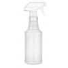 16 oz. White Round Carafe Opaque HDPE 28-410 Plastic Bottle-White Trigger Sprayer