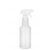 16 oz. White Round Carafe Opaque HDPE 28-410 Plastic Bottle-White Trigger Sprayer-9 1/4 in. DT (Surplus)