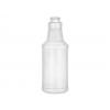 16 oz. White Round Carafe Opaque HDPE 28-400 Plastic Bottle-Exp Trig Sprayer-9 1/4 in. DT
