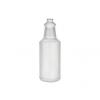 32 oz. White Round Carafe Style HDPE 28-400 Trigger Semi-Opaque Plastic Bottle w/ Black Mixor-1 Trigger Sprayer