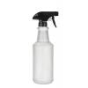 32 oz. Whitel Round Carafe Style HDPE 28-400  Semi-Opaque Plastic Bottle-Black Express Trigger Sprayer