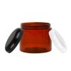 16 oz. Amber Dark PET 89-400 Plastic BPA Free Single Wall Jar-Colored Lid