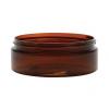 4 oz. Amber Dark Low Profile Single Wall Square Based 89-400 Round PET Plastic Jar-King