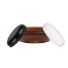 4 oz. Amber Dark Low Profile Single Wall Square Based 89-400 Round PET Plastic Jar-Cap (MPCH)