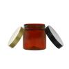 4 oz. Amber Dark Plastic Single Wall 58-400 PET Jar-Cap