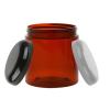 8 oz. Amber Dark Round Single Wall 70-400 PET Plastic Jar w/ Colored Lid 30% OFF