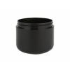 2 oz. Black Shiny Plastic Double Wall 58-400 PP Jar-HDPE Inner Jar-Cap (King)