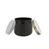4 oz. Black Shiny Round Base Double Wall 70-400 PP Plastic Jar-HDPE Inner Jar-Colored Cap