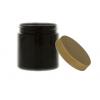 4 oz. Black Plastic Single Wall 58-400 PET Opaque Jar w/ Colored Lid