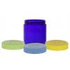 8 oz. Blue Cobalt Round Single Wall 70-400 PET Plastic Jar-Colored CRC Caps