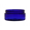 4 oz. Blue Cobalt Low Profile Single Wall Square Based 89-400 Round PET Plastic Jar-Lid