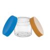 2 oz. Clear Plastic Single Wall 48-400 PET Jar-Colored Cap