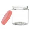 8 oz. Clear Round Single Wall 70-400 PET Plastic Jar-Colored Lid