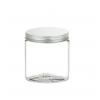 8 oz. Clear Round Single Wall 70-400 PET Plastic Jar-Silver Metal Cap