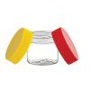 1 oz. Clear Plastic Single Wall 38-400 BPA FREE PET Jar w/ Colored Flat Caps 2 pc. 35% OFF