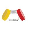 1 oz. Clear Plastic Single Wall 38-400 BPA FREE PET Jar-Colored Flat CT Cap