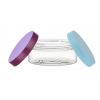 4 oz. Clear Low Profile Single Wall Square Based 89-400 Round PET Plastic Jar-Cap