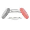 4 oz. Clear Low Profile Single Wall 70-400 Round PET Plastic Jar-Colored Lid