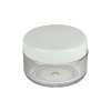 1/5 oz (6 mm) Clear AS (Styrene Acrylonitrile) Jar-27 mm White PP Plasic Liner-less Cap