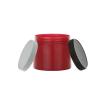 4 oz. Cranberry Plastic Double Wall 70-400 Opaque PP Square Base Jar-CT Colored Cap