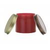4 oz. Cranberry Plastic Double Wall 70-400 Opaque PP Square Base Jar-CT Metal Cap