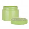 8 oz. Green Round Single Wall 70-400 Opaque PET Square Based Plastic Jar-Green CRC Colored Lid