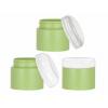 1 oz. Green Light Single Wall 53-400 Round Other Plastic Jar-False Bottom-Colored Cap
