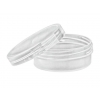 3 oz. Natural (88 ml) Low Profile Single Wall 70MM Round PP Plastic Jar with Square Base w/ Cap (2 pc set)