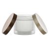 4 oz. Natural Double Wall 70-400 PP Plastic Square Base Jar-HDPE Inner Jar-Colored Cap-Taral