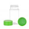 4.5 oz. Clear Spice Style Round 45-490 PET Plastic Jar-Green Cap-Shaker Fitment
