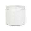 16 oz. White HDPE Single Wall Straight Sided Opaque 89-400 Round Plastic Jar