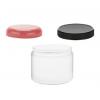 4 oz. White Square Base Double Wall Round 70-400 PP Plastic Jar-Cap (King)
