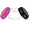 1 oz. White Plastic Double Wall 53-400 PP Round Base Jar-Colored Cap