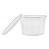 16 oz. White PP Plastic Single Wall Round Jar-Container-White Snap On PP Plastic Lid