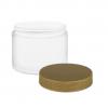 4 oz. White PET Single Wall 58-400 PET Opaque Jar-Colored Lids (Silgan)