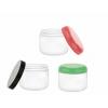 4 oz. White Round Base Double Wall 70-400 PP Plastic Jar-Colored Cap-Taral