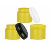1 oz. Yellow Single Wall 53-400 Round Other Plastic Jar-False Bottom-Colored Cap