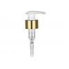 24-410 Gold-White Smooth Metal Shell Euroflow Lock Down Head Lotion-Soap Pump-7 1/4 in. DT-2 cc OP (Aptar)