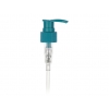 24-410 Teal Plastic Ribbed Lotion-Soap Pump w/ Lock-Down Head, 6 3/16 in Dip Tube & 2 cc Output