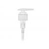 24-410 White Ribbed Tear Drop PP Plastic Lotion-Soap Pump w/ 2cc Output, Lock-Down Head & 6 3/8 in. diptube (Stock)