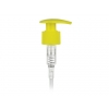 24-410 Yellow Ribbed Plastic Lotion-Soap Pump-Lock-Down Palm Head & 4 1/4 in. DT