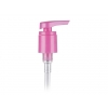 24-415 Pink Light Pearl Plastic Lotion Pump w/ Lock-Down Head, 2 cc Output & 6 9/16 in. dip tube