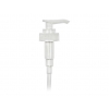 28-400 White Ribbed PP Plastic Lotion Pump w/ Lock-Down Head, 2 cc Output & 4 7/8 in. dip tube