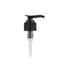 28-410 Black Ribbed PP Plastic Lotion-Soap Pump with Lock Down Saddle Head, 2 cc Output & 9 1/4 in. Dip Tube
