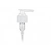 28-410 White Plastic Lotion-Soap Pump with Lock Down Saddle Head, 2 cc Output & 8 3/4 in. Dip Tube